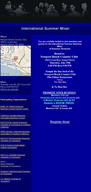 International Summer Business Mixer & Business Showcase July 29th 2011