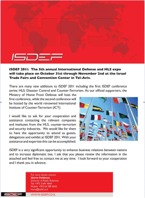 ISDEF 2011 - the leading international security and defense expo in Israel